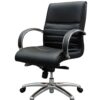 leather chair with arms and low backrest