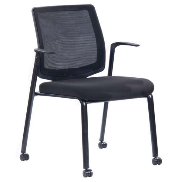 mesh back chair with arms and rollies