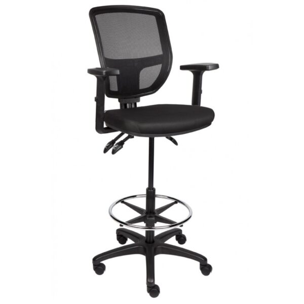 mesh back drafting chair mechanism with arms