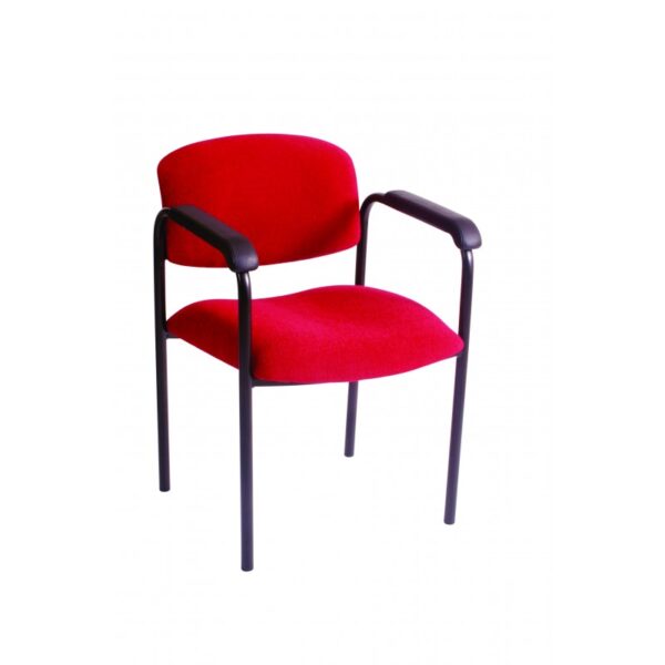 fabric chair with arms and low backrest