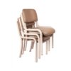 stackable leather chair with arms and low backrest