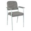 adjustable fabric chair with arms and low backrest