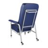 back view of adjustable folding chair with arms and rollies at back