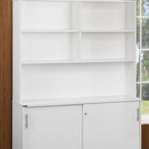 cabinet with 4 shelves and 2 sliding doors