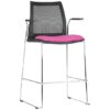 high hospitality mesh back chair with arms
