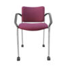 front view of fabric chair wheels with arms